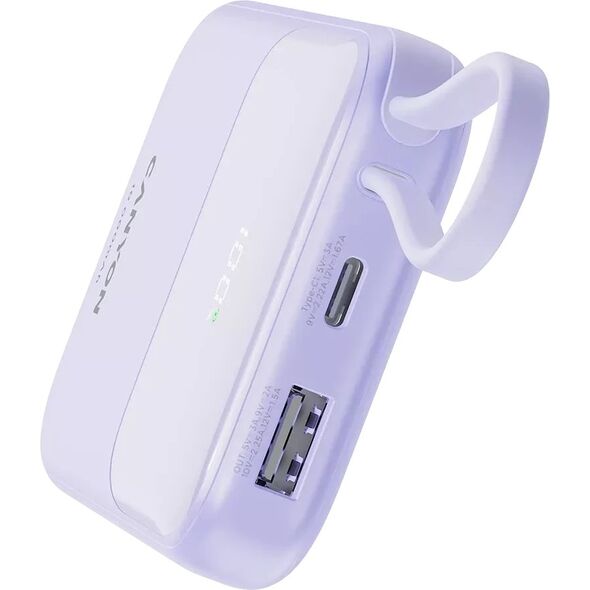 CANYON power bank OnPower 101 με καλώδιο 10000 mAh PD22.5W Μωβ