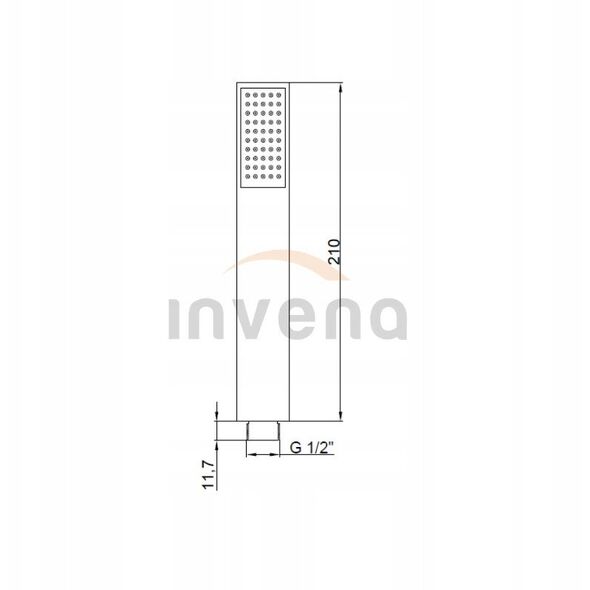 Invena κεφαλή ντους 1f Siros, μαύρο AS-80-004-M