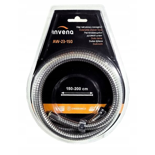 Invena εύκαμπτος σωλήνας ντους 150 cm, χρώμιο AW-23-150-L