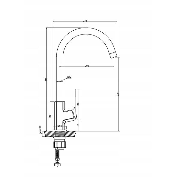 Μπαταρία κουζίνας Invena Neri Plus, χαλκός BZ-P1-014-L