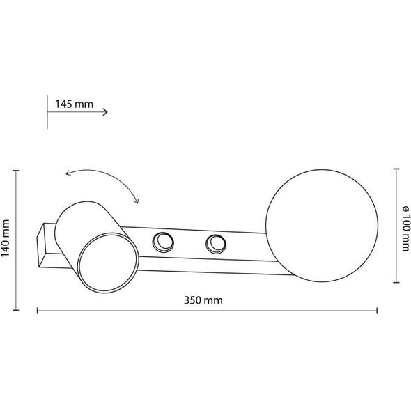 Φωτιστικό τοίχου TK Lighting Vox 10148 1x10W GU10 1x6W G9 μαύρο/λευκό