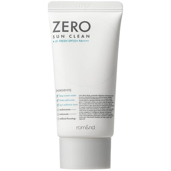 Rom&nd Zero Sun Clean Krem przeciwsłoneczny do twarzy spf50+ pa++++ 01 fresh 50ml