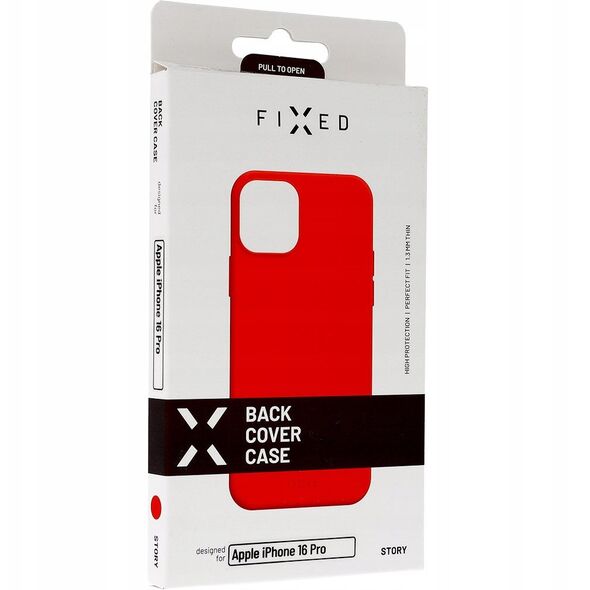 Fixed Story | Back cover | Apple | iPhone 16 Pro | Rubberized | Raudona