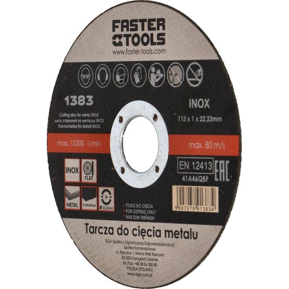 Faster Tools FASTER TOOLS Tarcza do cięcia metalu INOX 125 x 1,0 one size