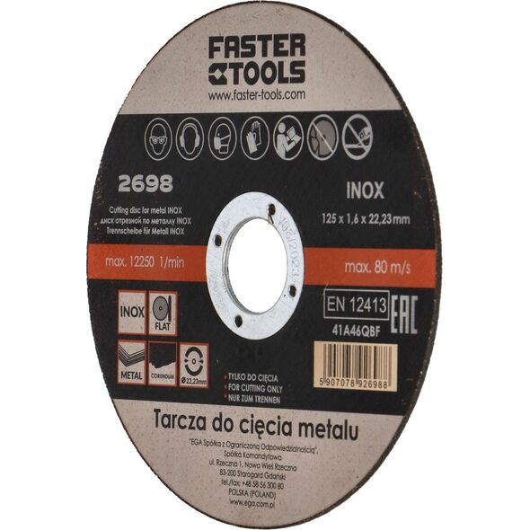 Faster Tools FASTER TOOLS Tarcza do cięcia metalu INOX 125 x 1,0 one size
