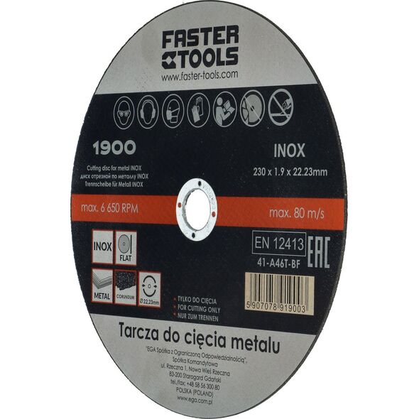 Faster Tools FASTER TOOLS Tarcza do cięcia metalu INOX 125 x 1,0 one size