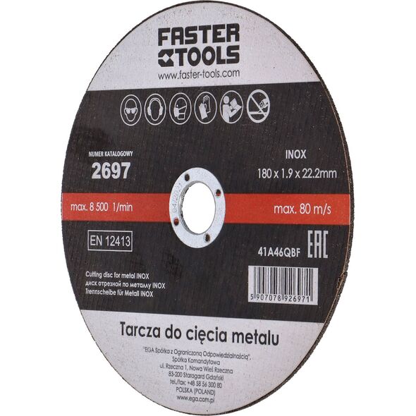 Faster Tools FASTER TOOLS Tarcza do cięcia metalu INOX 125 x 1,0 one size