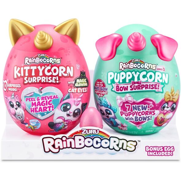 RAINBOCORNS RAINBOCORNS σετ από λούτρινα παιχνίδια Sparkle Heart Surprise Combo, 5η σειρά, Kittycorn και Puppycorn, 9276