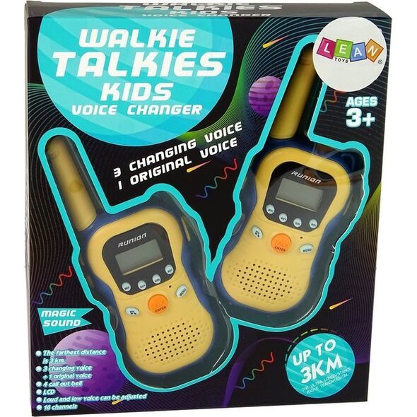 LeanToys Zestaw Walkie Talkies Krótkofalówki Dla Dzieci Żółte 2 Szt.