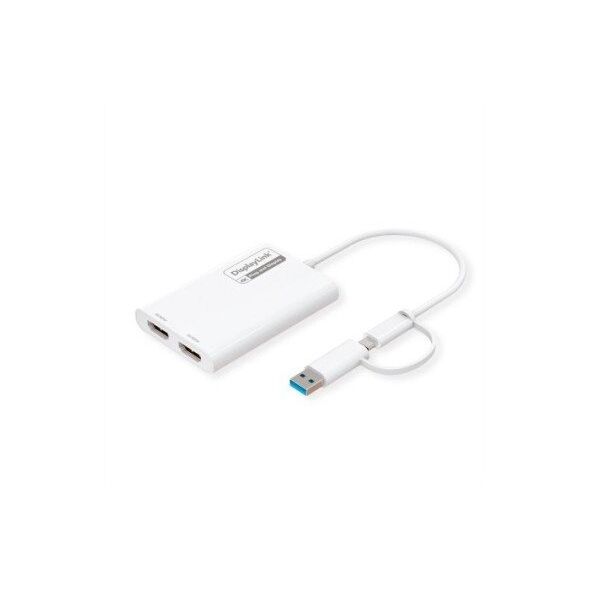 Adapter ROLINE USB typu A/C, 2x HDMI, z DisplayLink, 4K60