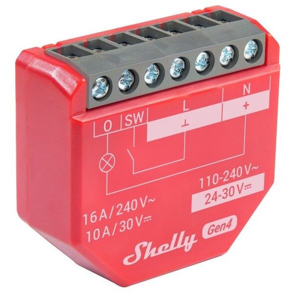 Shelly Ρελέ "1PM Gen4 4er Pack" max 16A 1 Κανάλι Λειτουργία Μέτρησης WLAN Matter Zigbee Bluetooth