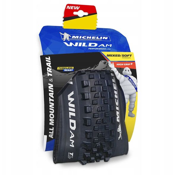 [163639] Opona rowerowa zwijana MTB all-mountain MICHELIN 27.5X2.80 (rozmiar ETRTO 71-584) WILD AM (TPI 4X60) PREMIUM PERFORMANCE LINE tubeless ready Sidewall BLACK