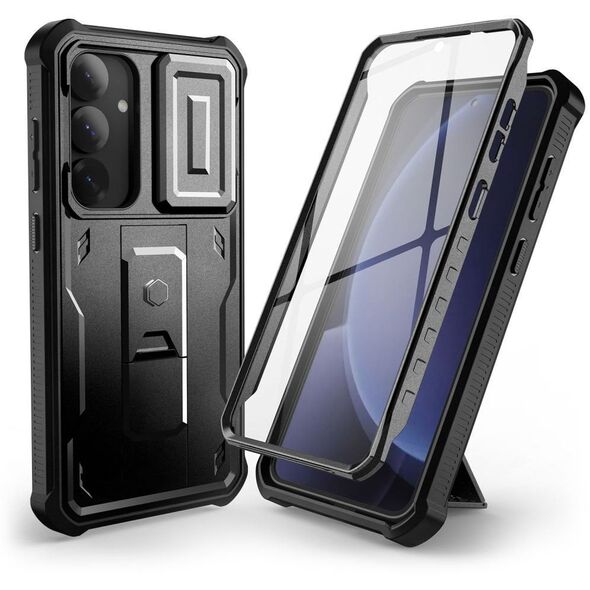 Etui pancerne Tech-Protect Kevlar Cam+ do Samsung Galaxy S25, czarne