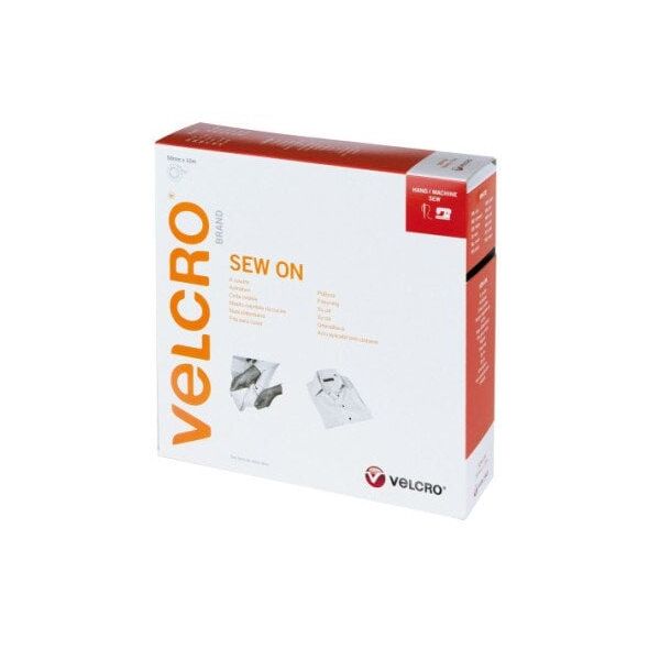 VELCRO Taśma z haczykiem i pętelką do przyszywania, haczyk i pętelka 50 mm x 10 m biała
