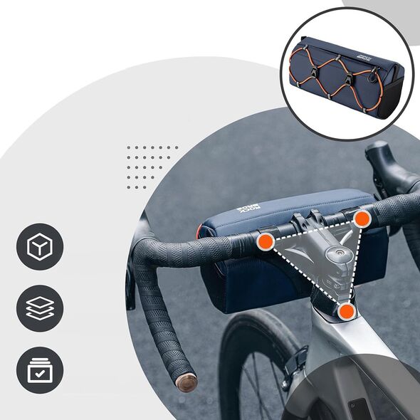 Torba rowerowa mocowana na kierownicę 2.2 l - niebieska Torba rowerowa mocowana na kierownicę 2.2 l - niebieska