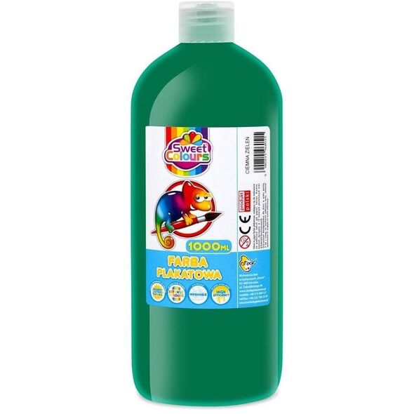 Farba plakatowa ciemno zielona 1000ml EDUKAMP