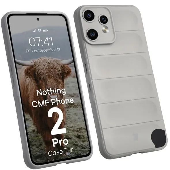 Pancerne etui Bizon Case Tur do Nothing CMF Phone 2 Pro jasnoszare