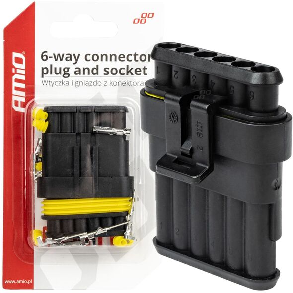 Σύνδεσμος στεγανό superseal 6 pin amio-03522