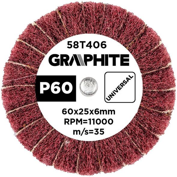 Λειαντικός τροχός με άξονα 60 x 25 x 6 mm, P60