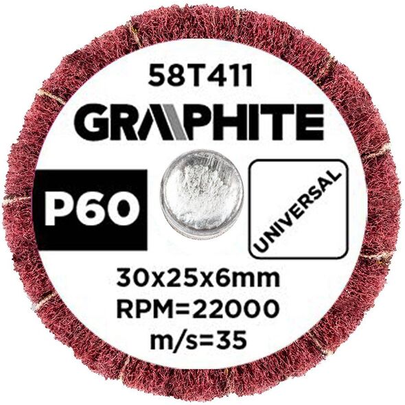 Λειαντικός τροχός με άξονα 30 x 25 x 6 mm, P60