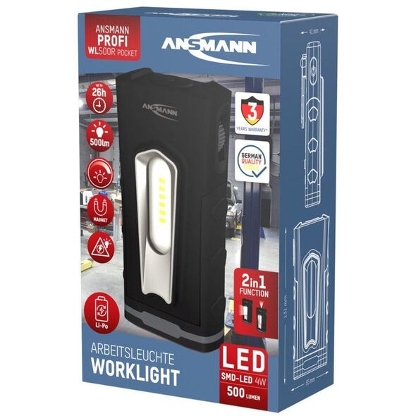 Φακός τσέπης Ansmann 990-00123 LED, επαναφορτιζόμενος, μονόχρωμος, 500 lm