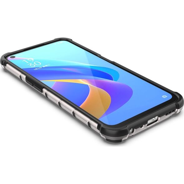 Hurtel Honeycomb etui pancerny pokrowiec z żelową ramką Oppo A76 / Oppo A36 / Realme 9i przezroczysty