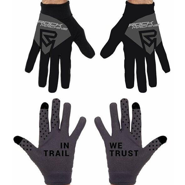 Γάντια ποδηλασίας RACE GLOVES FF, μέγεθος S, μαύρο/γκρι.