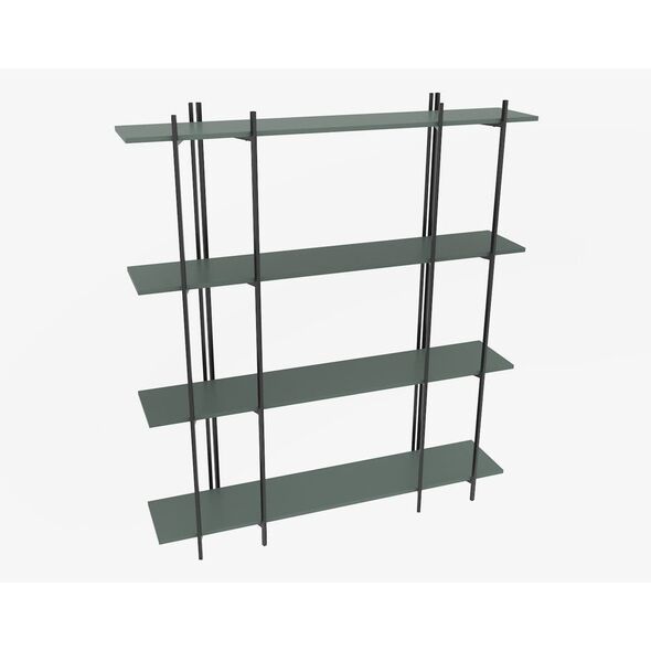 Βιβλιοθήκη Kalune Design Moss 875ZNA4551, μαύρο/πράσινο