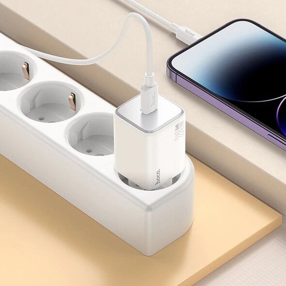 Φορτιστής Hoco N40 20W USB-C + Καλώδιο USB-C Lightning PD QC Λευκή