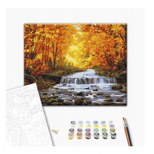 Ζωγραφική με αριθμούς BRUSHME, 40x50 cm, καταρράκτης σε φθινοπωρινές αποχρώσεις, 1 τεμ.