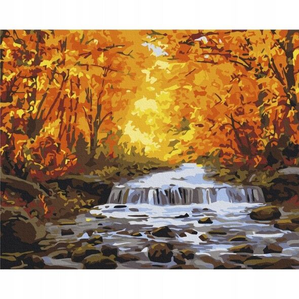 Ζωγραφική με αριθμούς BRUSHME, 40x50 cm, καταρράκτης σε φθινοπωρινές αποχρώσεις, 1 τεμ.