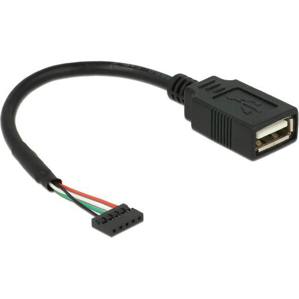 Kabel USB Delock USB-A - 0.15 m Czarny (84831)
