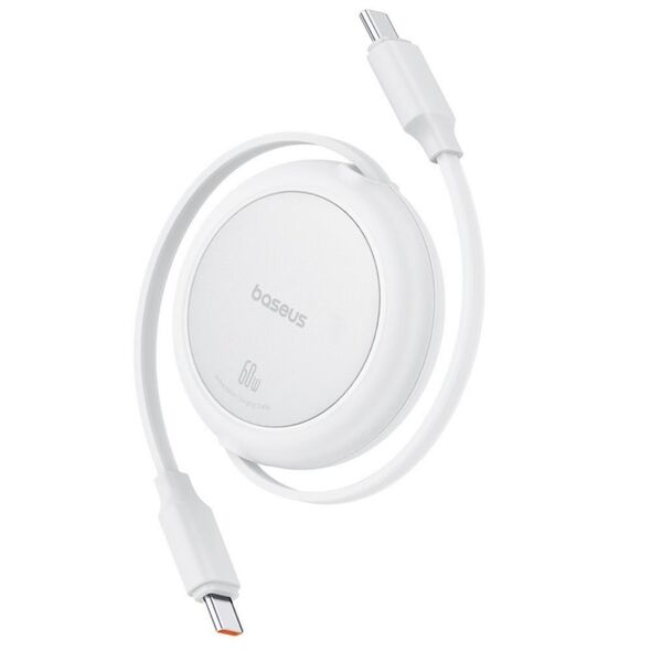 Baseus Free2Pull Mini USB-C to USB-C USB cable, 60W, 1, white (P10364500211-01) (BASP10364500211-01) έως 12 άτοκες Δόσεις