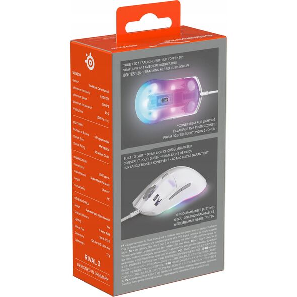 STEELSERIES Rival 3 Gen 2 Ποντίκι - Λευκό
