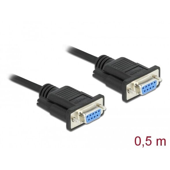 Καλώδιο DELOCK Σειριακό RS-232 Sub-D9 Θηλυκό σε Θηλυκό Nullmodem με λεπτή θήκη βύσματος 0,5m