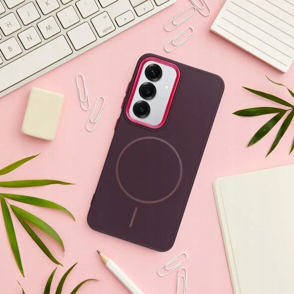 Θήκη FRAME MAG COVER συμβατή με MagSafe για SAMSUNG A55 μωβ