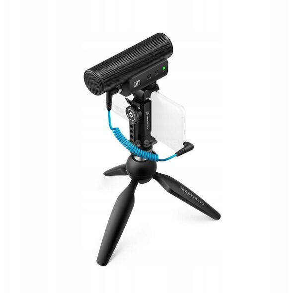 Sennheiser MKE 400 MOBILE KIT - Πυκνωτικό μικρόφωνο, υπερκαρδιοειδές, εξοπλισμένο με φίλτρο χαμηλής διέλευσης με τρίποδο Manfrotto