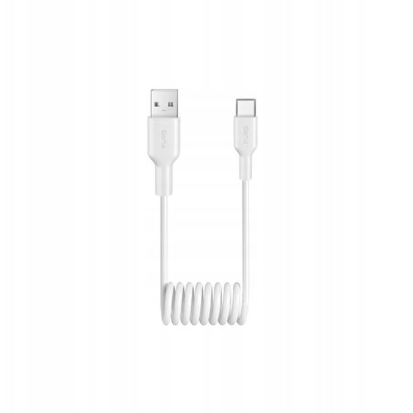Σπειροειδές καλώδιο Puro 10W USB-A - USB-C 1m - λευκό