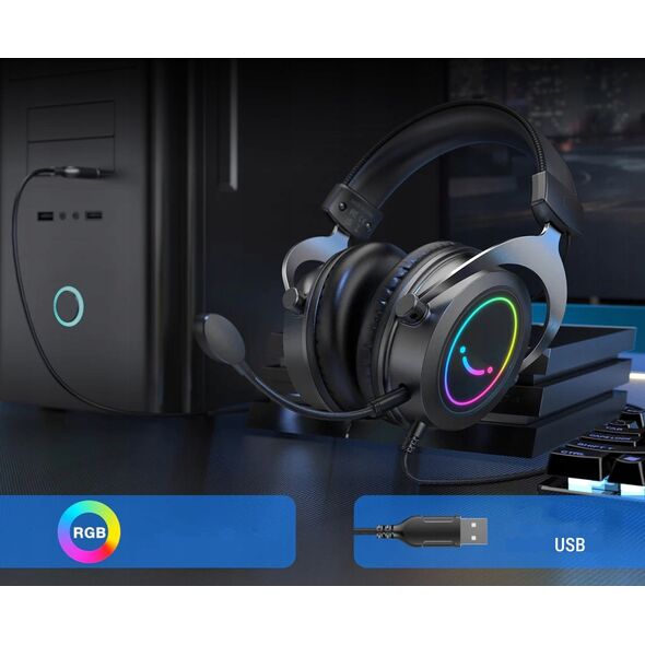 Ακουστικά στούντιο πάνω από το αυτί Fifine H3 AmpliGame RGB με μικρόφωνο στούντιο