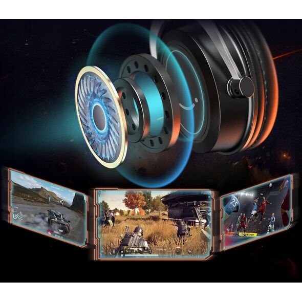 Ακουστικά στούντιο πάνω από το αυτί Fifine H3 AmpliGame RGB με μικρόφωνο στούντιο