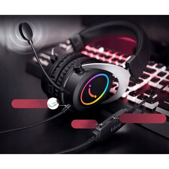 Στούντιο ακουστικά κεφαλής FIFINE H3P AmpliGame RGB με στούντιο μικρόφωνο