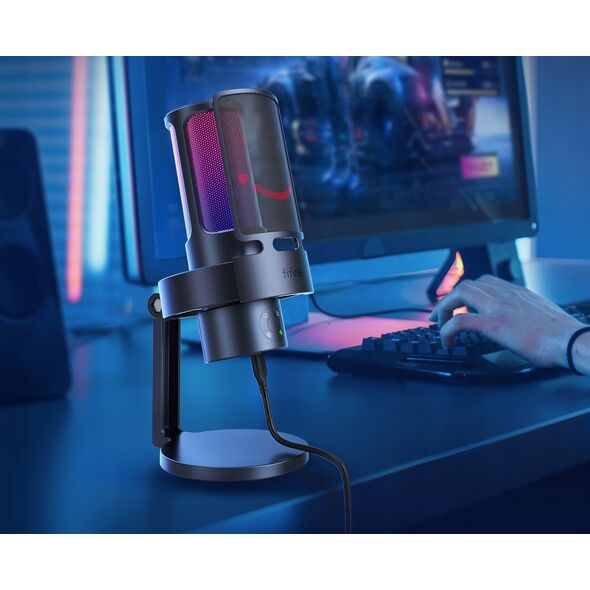 Μικρόφωνο πυκνωτικό στούντιο Fifine A8 PLUS RGB Plug&Play gaming