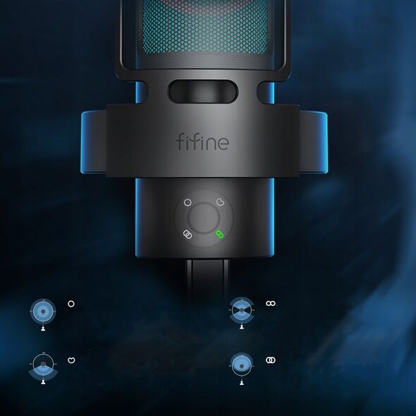 Μικρόφωνο πυκνωτικό στούντιο Fifine A8 PLUS RGB Plug&Play gaming