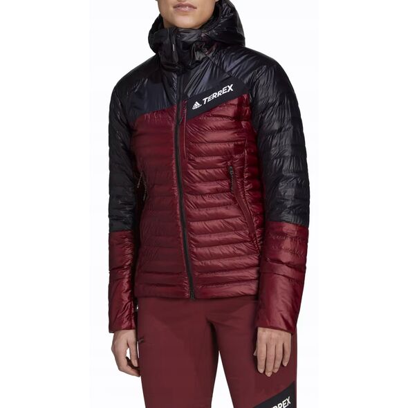 Γυναικείο μπουφάν adidas TERREX Techrock Year-Round Down Hooded Jkt - κόκκινο/μαύρο