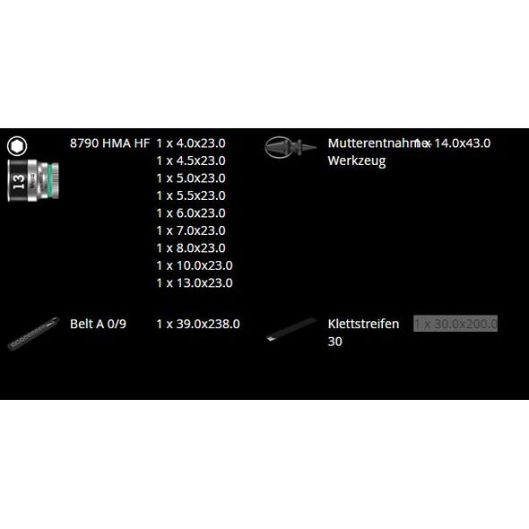 Wera Zestaw kluczy nasadowych Zyklop 1/4" z funkcją przytrzymywania 9 elementów (05003880001)