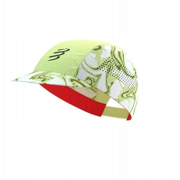 Καπέλο Compressport Pro Racing Cap - πράσινο καμουφλάζ/φλουό κόκκινο