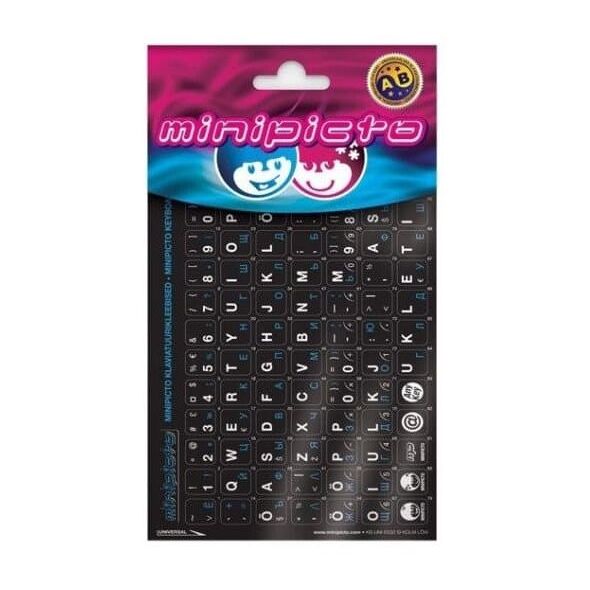 Αυτοκόλλητο πληκτρολογίου Minipicto EST/RUS KB-UNI-EE02-BLK-BLUE, μαύρο/λευκό/μπλε