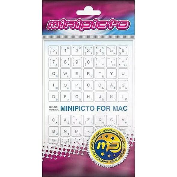 Αυτοκόλλητο πληκτρολογίου Minipicto EST/RUS KB-MAC-EE-RU-WHT, λευκό/γκρι/μπλε