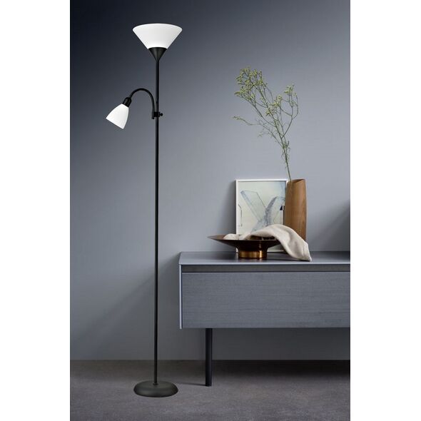Φωτιστικό δαπέδου G.LUX ALTA BLACK, 1 x E27 + 1 x E14, γκρι, 178 εκ.