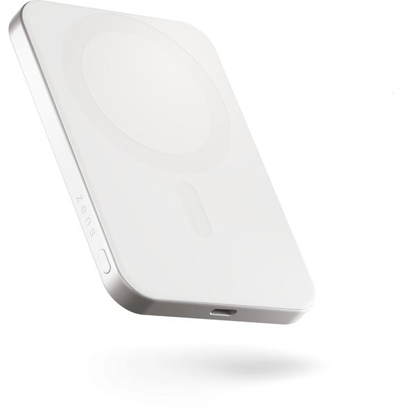 ZENS Pro 1 - Επαγωγική Power Bank - λεπτή - 5000 mAh - 15 Watt - σε καλώδιο: USB-C - λευκό